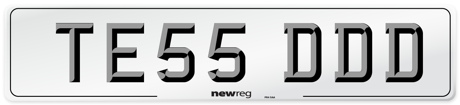 TE55 DDD Number Plate from New Reg